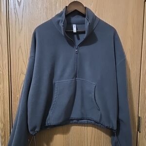 Yitty Gray Half Zip Fleece Sweater Size Large